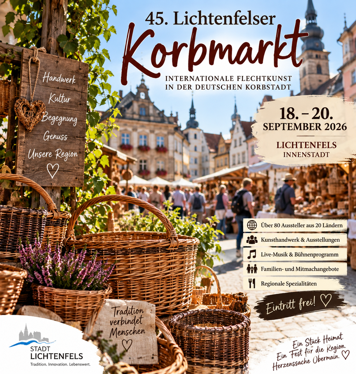 45. Lichtenfelser Korbmarkt – Flechtkultur trifft Altstadtfest